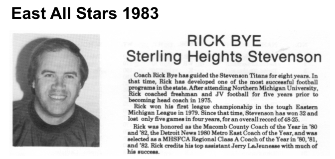 Coach Bye, Rick