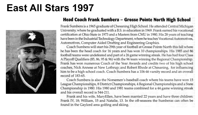 Coach Sumbera, Frank